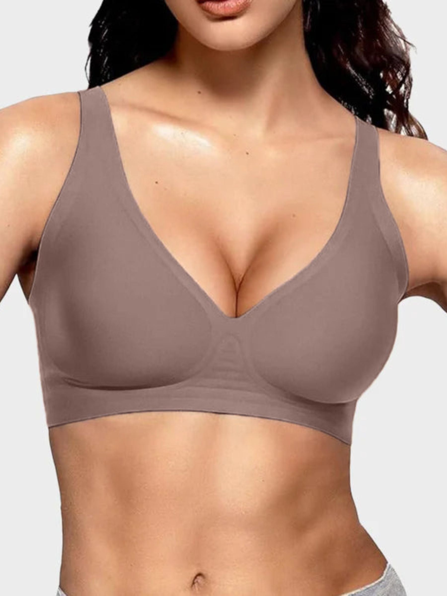 Seamless Deep V Push-Up Wireless Bra