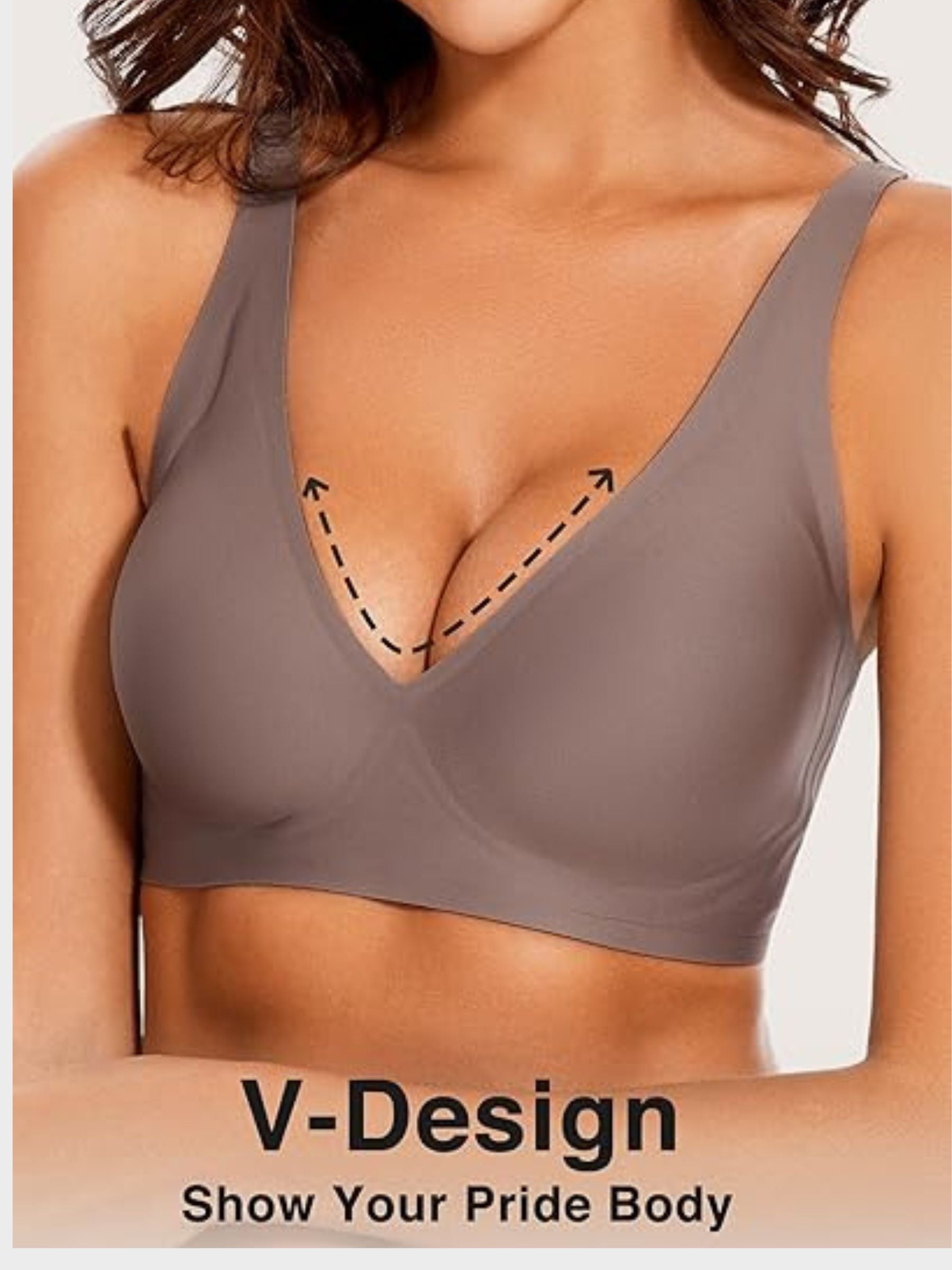Seamless Deep V Push-Up Wireless Bra