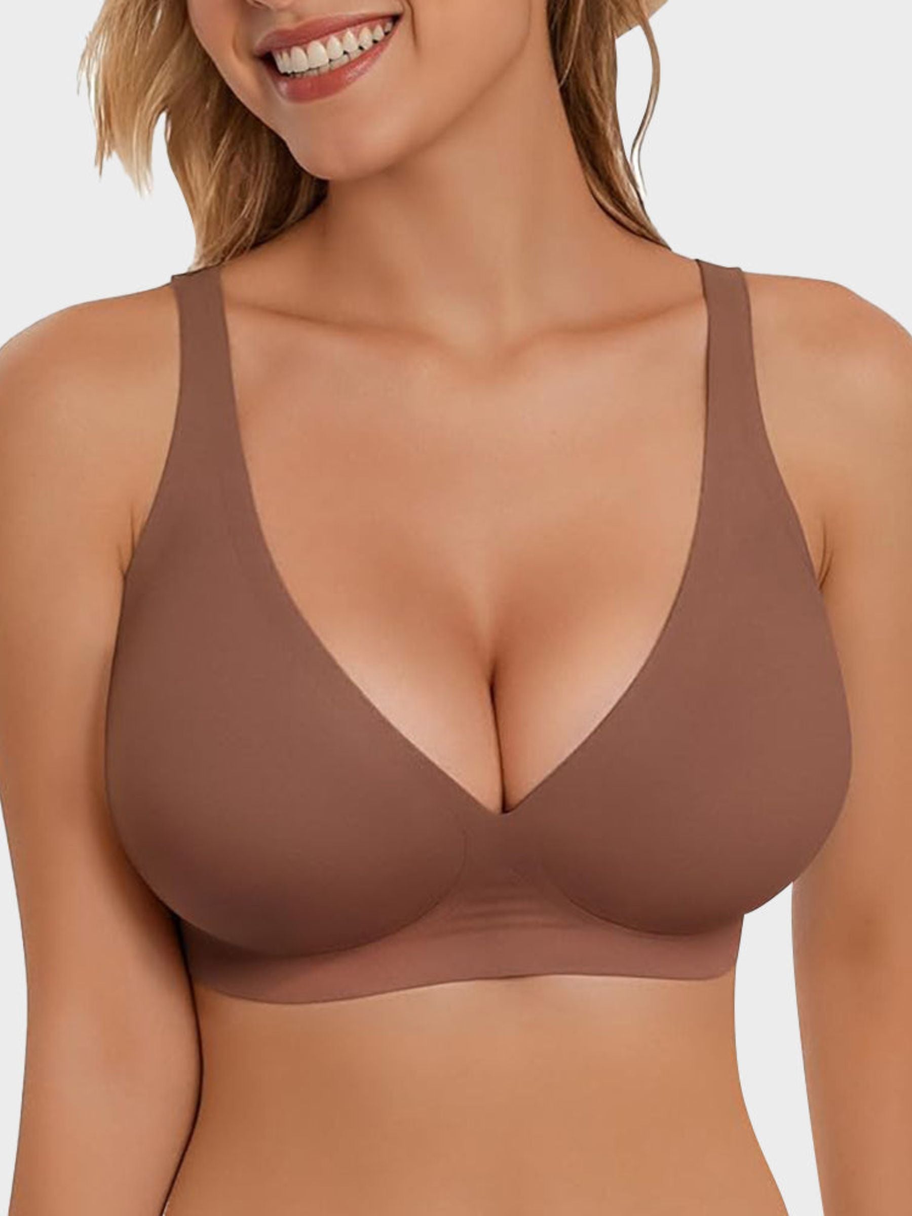 Seamless Deep V Push-Up Wireless Bra