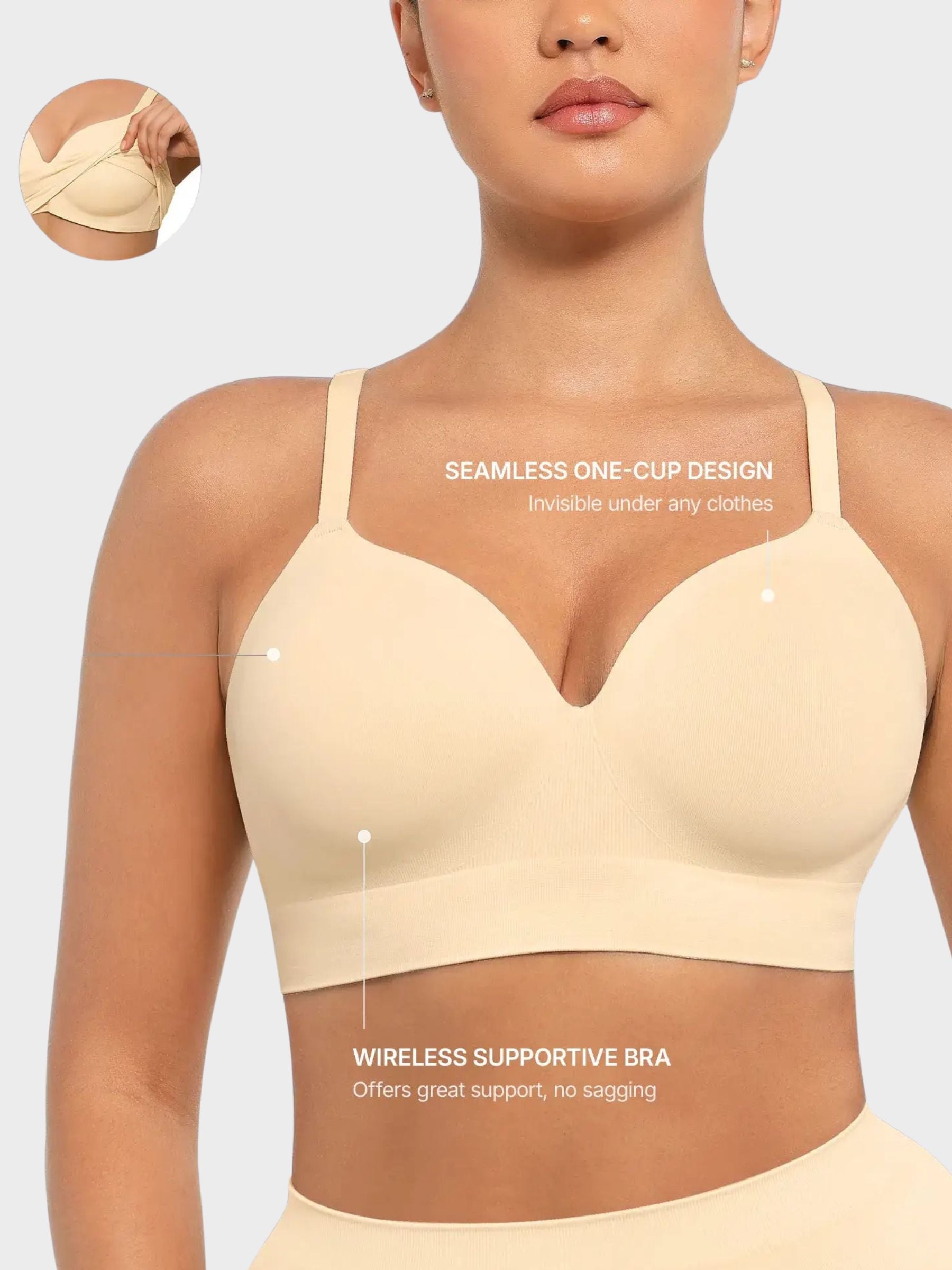 Wireless Push-Up Seamless Comfort Full Coverage Bra
