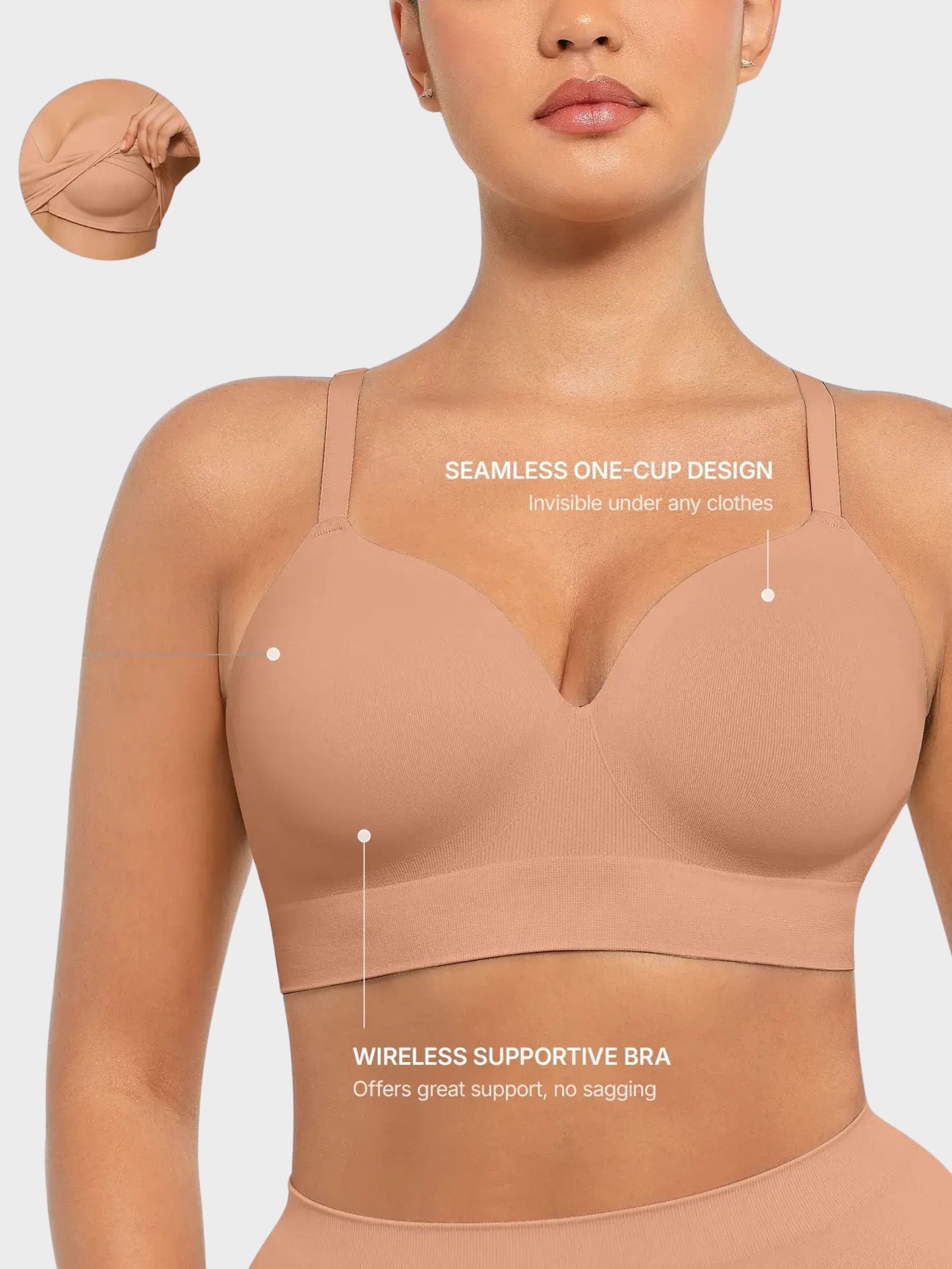 Wireless Push-Up Seamless Comfort Full Coverage Bra