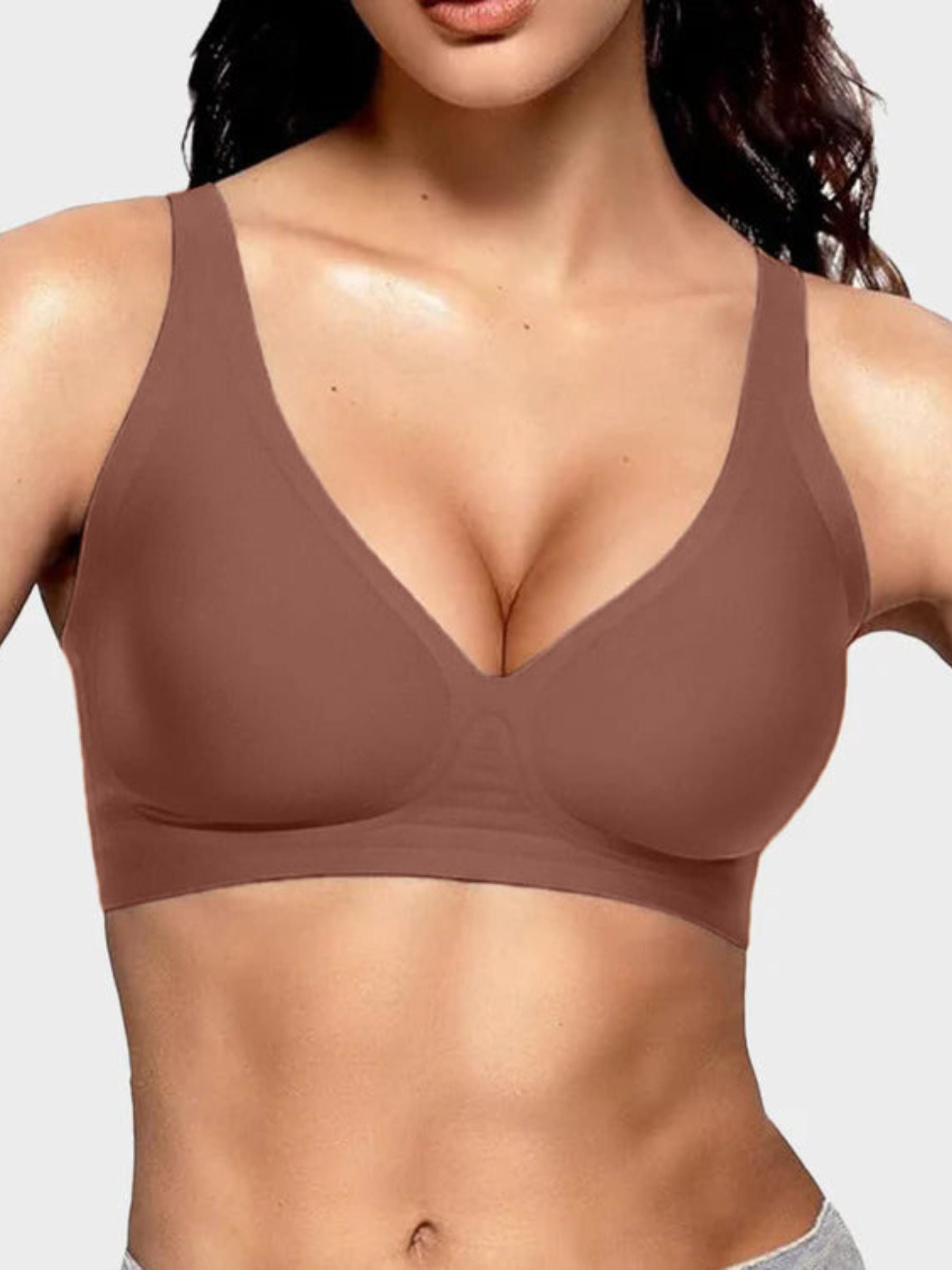Seamless Deep V Push-Up Wireless Bra