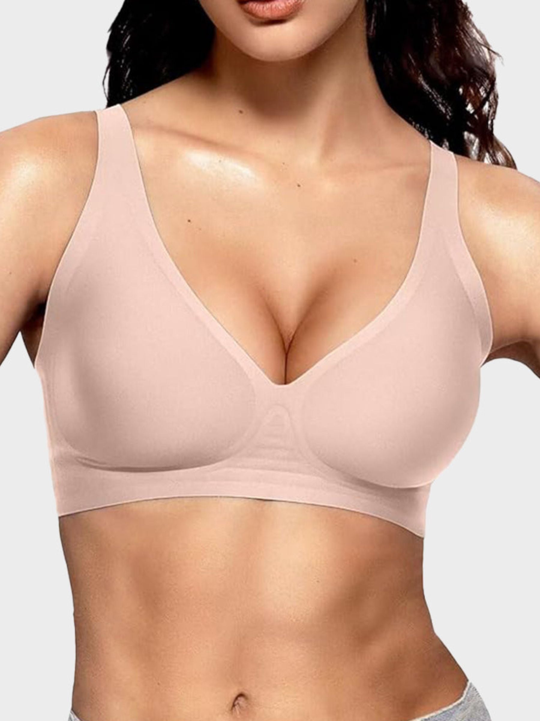 Seamless Deep V Push-Up Wireless Bra