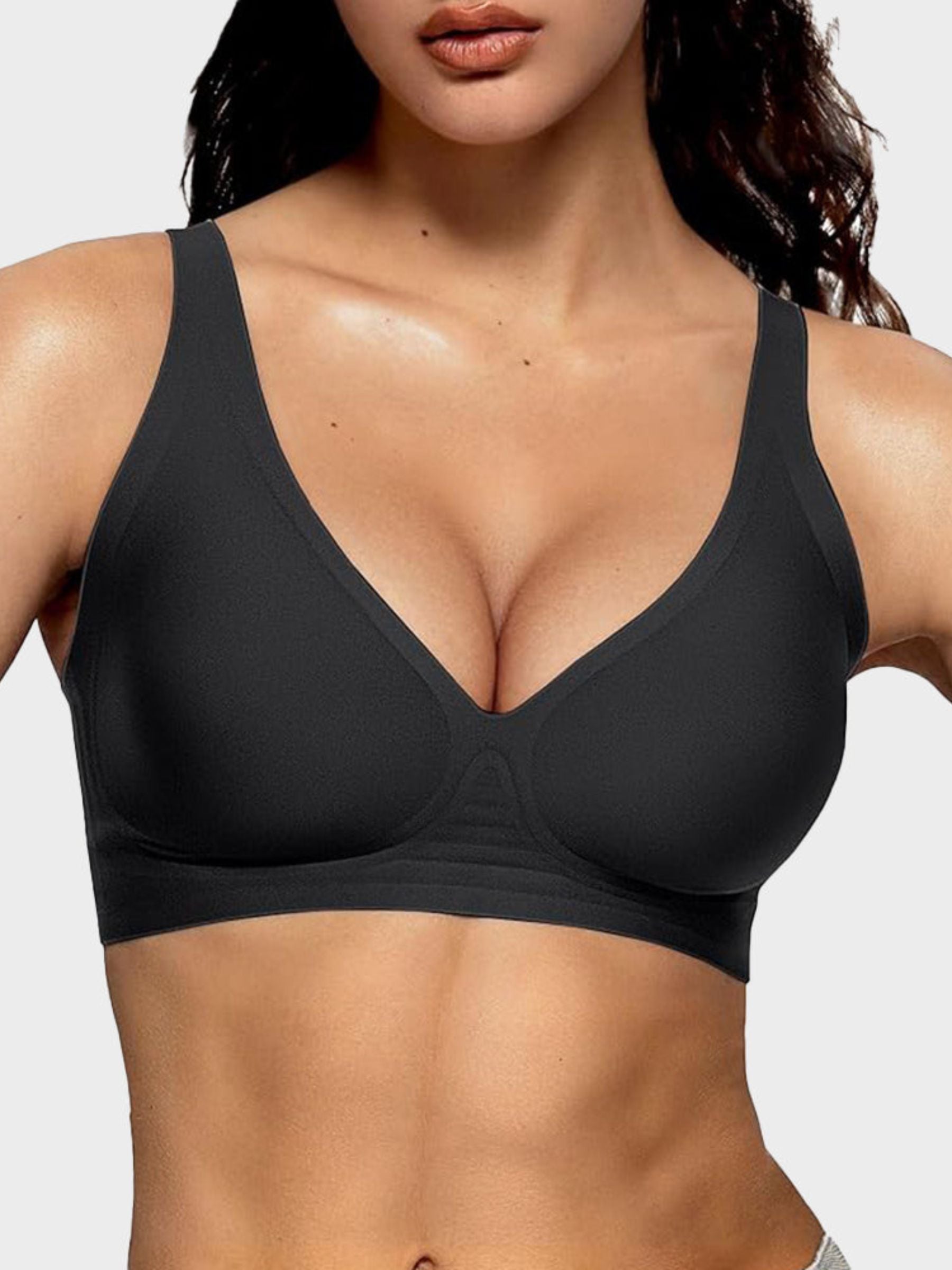 Seamless Deep V Push-Up Wireless Bra