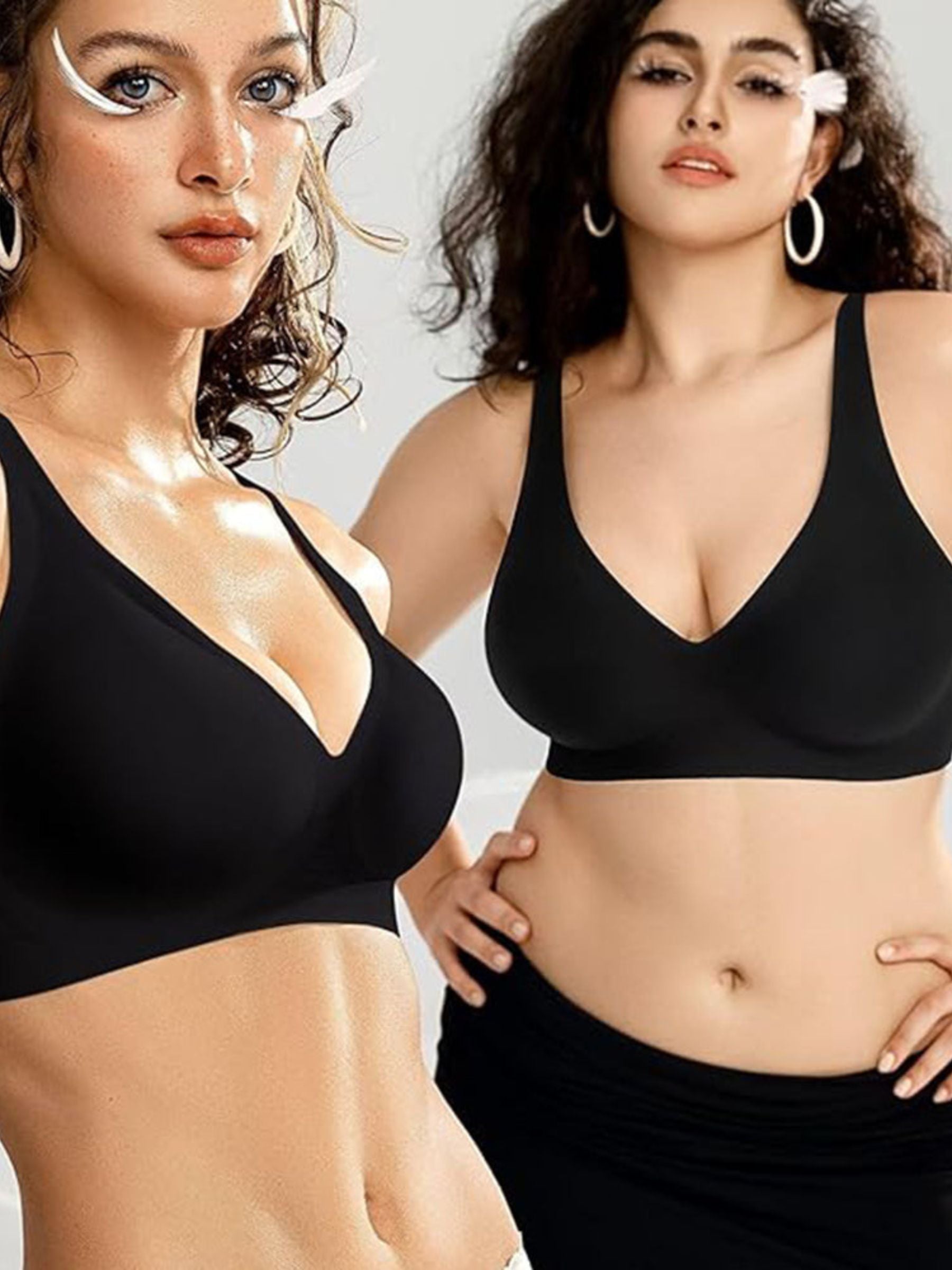 Seamless Deep V Push-Up Wireless Bra