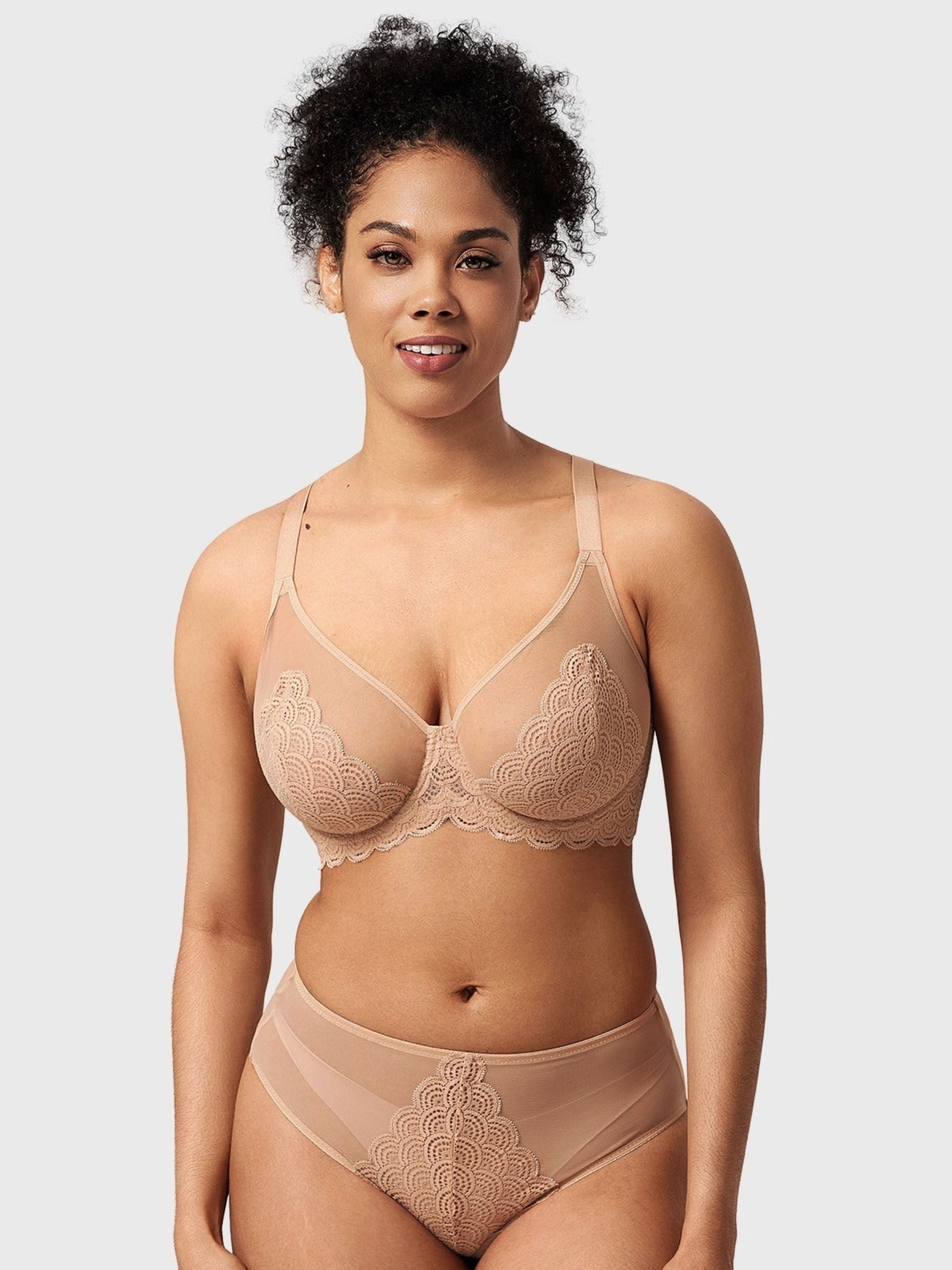 Mermaid Scales Lace  Unlined Underwire Bra