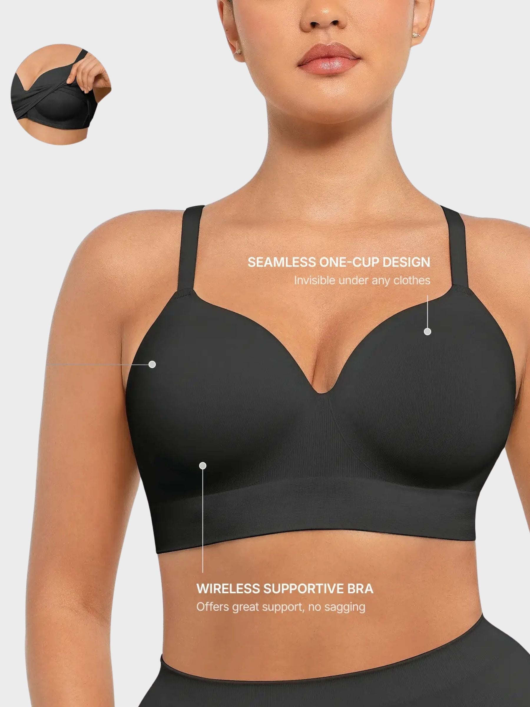 Wireless Push-Up Seamless Comfort Full Coverage Bra